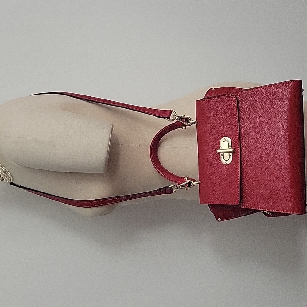 Bella Capri The Contessa Mini Italian Leather Bag Red Used 2X Long & Short Strap